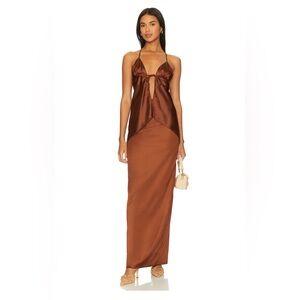 REVOLVE River Maxi Skirt In Chocolate Brown